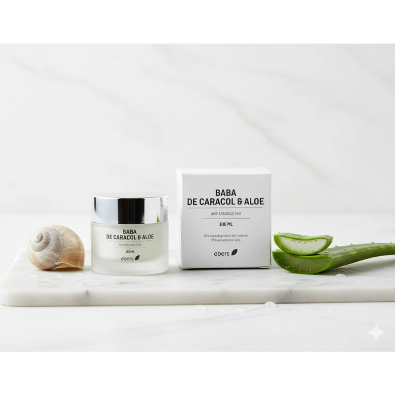 Crème hydratante pour le visage Ebers à l'aloe vera et à la bave d'escargot 100 ml