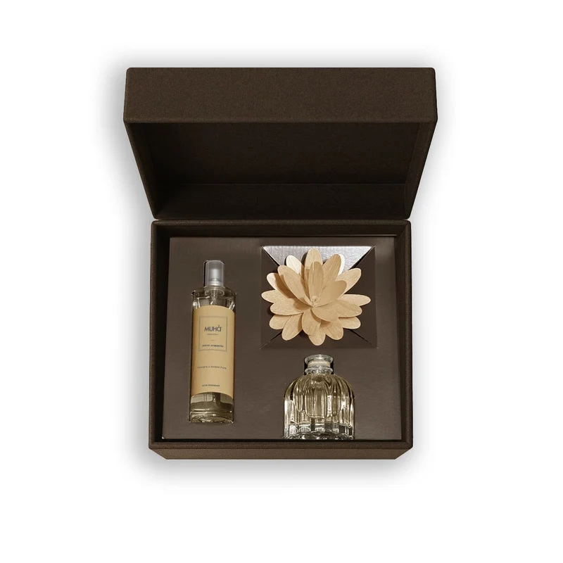 MUHA ConfezioneFlower 60 ml + Spray 100 ml Vaniglia e Ambra Pura
