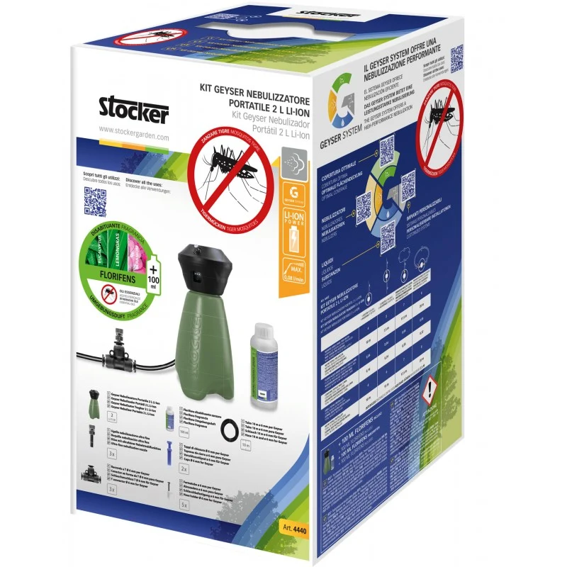 Kit antizanzare portatile Geyser 2 L verde con Florifens Stocker