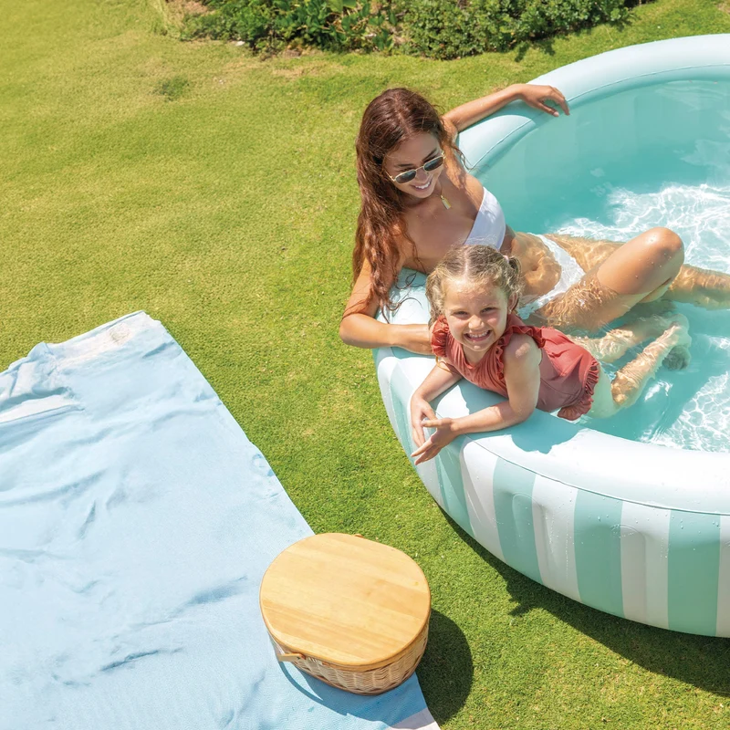 Piscina gonfiabile Costiera a righe D 168x53 cm bianco e verde INTEX