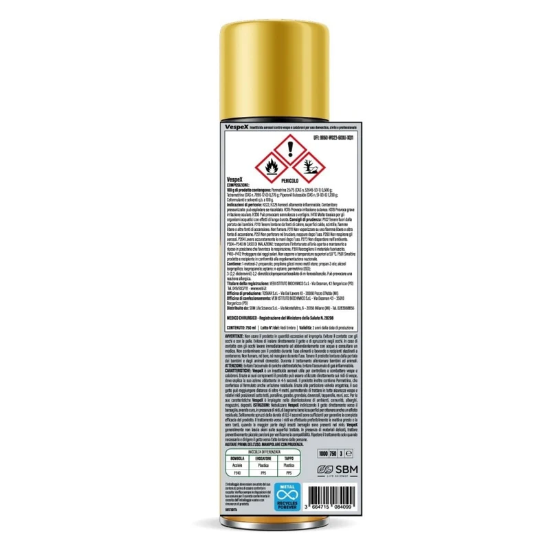Vespex Spray Vespida Aerosol 750ml Nero Oro Sbm