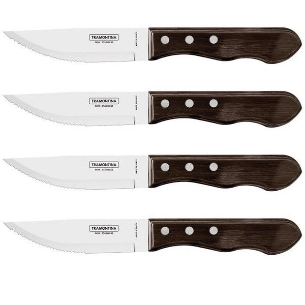 Set 4 Coltelli Jumbo Barbecue 4 pz Marrone TRAMONTINA