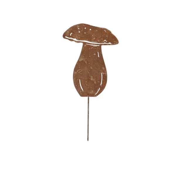 Picchetto da Giardino Fungo Porcino 27cm Colore Ruggine