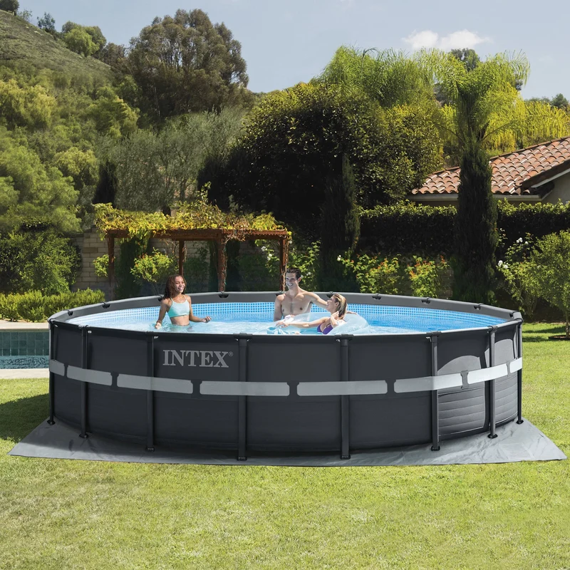Intex Piscina Rotonda Ultra XTR Frame 549cm x 549cm x 132cm Antracite