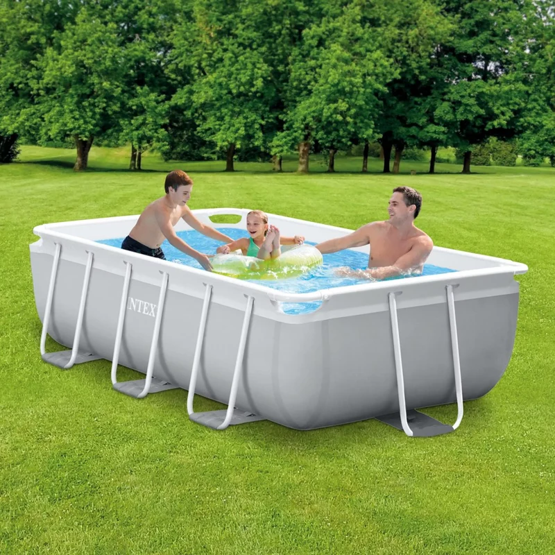 Intex Piscina Rettangolare Prisma Frame 300cm x 175cm x 80cm Grigio