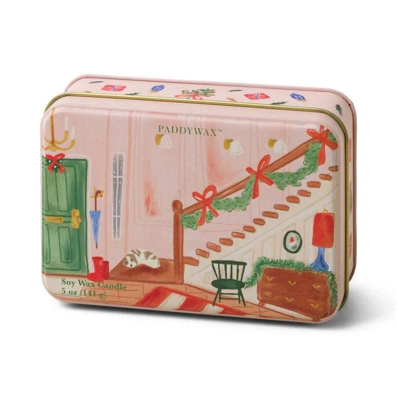 Paddywax Candela Natalizia in Latta "Staircase" – Vin Brulé (141 g)