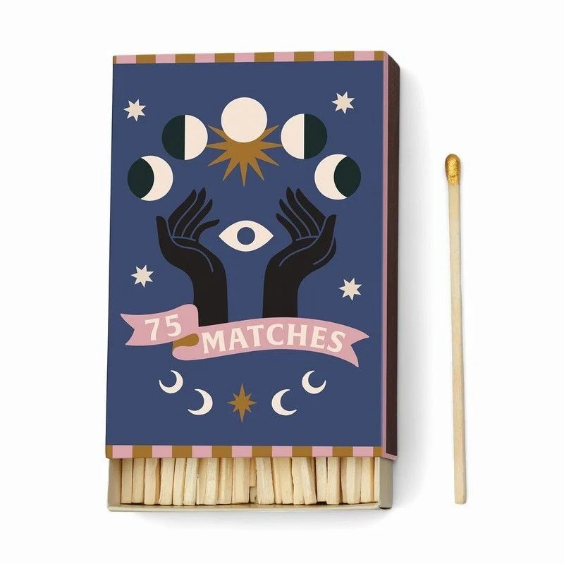 Paddywax Scatola di Fiammiferi Decorata "A Dopo" - Luna (75 pz)