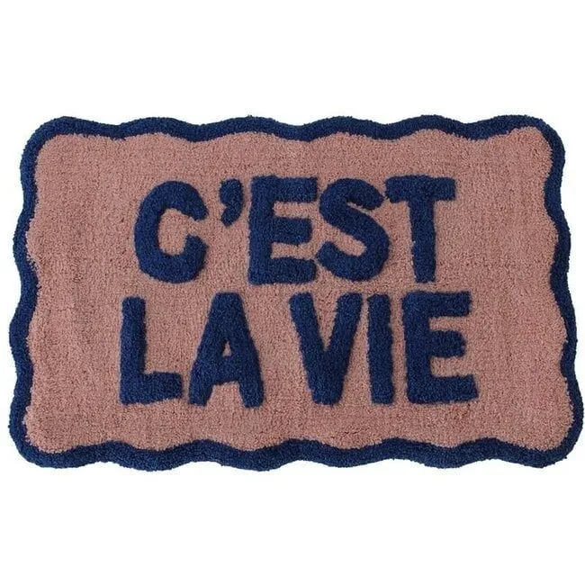 Tappeto da Bagno "C'est La Vie" in Cotone 50x80 cm Multicolore