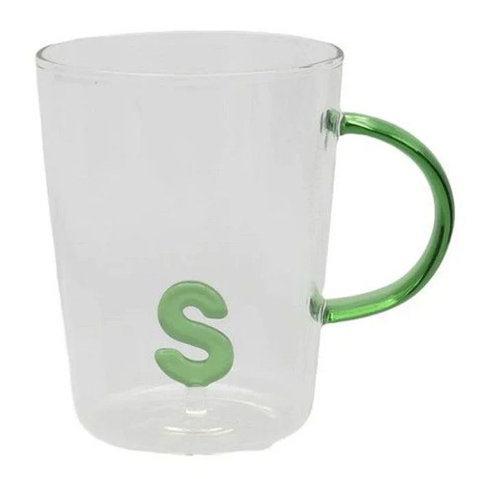 TAZZA LETTERA "S" IN VETRO BOROSILICATO 440CC