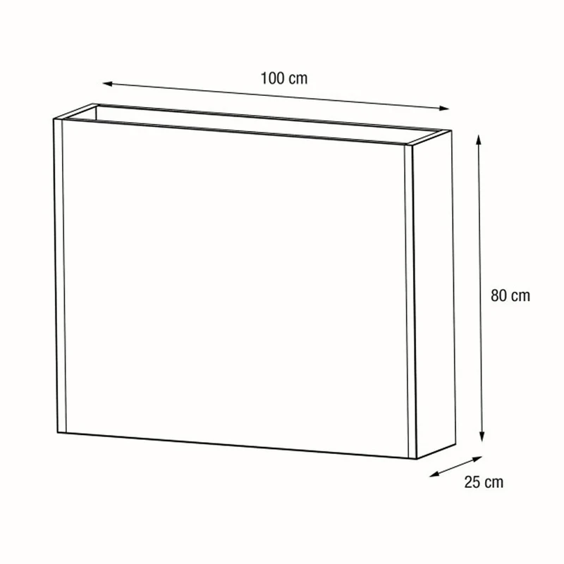 FIORIERA ALTA "PLANTER DIVIDER 25" IN METALLO 100X25X80CM ANTRACITE