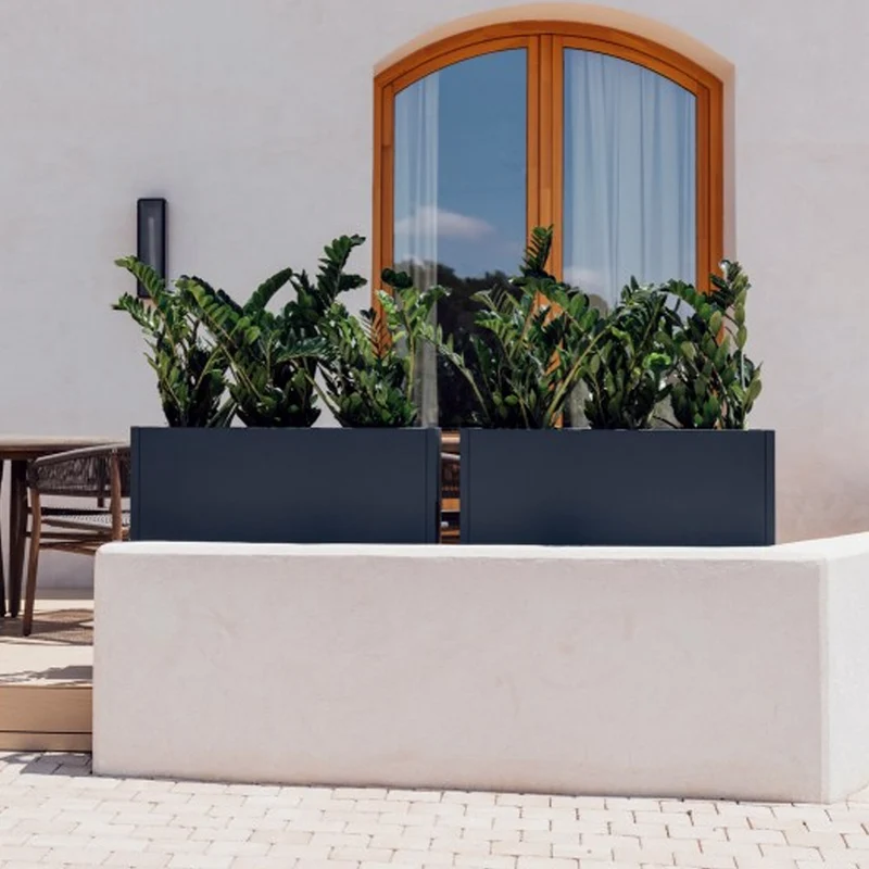 FIORIERA ALTA "PLANTER DIVIDER 40" IN METALLO 100X40X80CM ANTRACITE