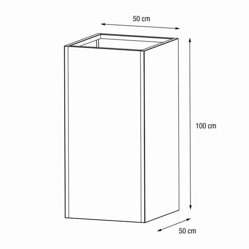 FIORIERA ALTA "PLANTER COLUMN" IN METALLO 50X50X100CM ANTRACITE