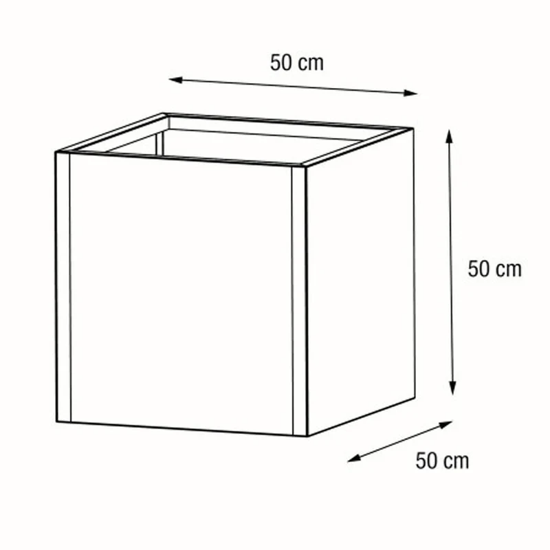 FIORIERA CUBO "PLANTER CUBE 50" IN METALLO 50X50X50CM ANTRACITE