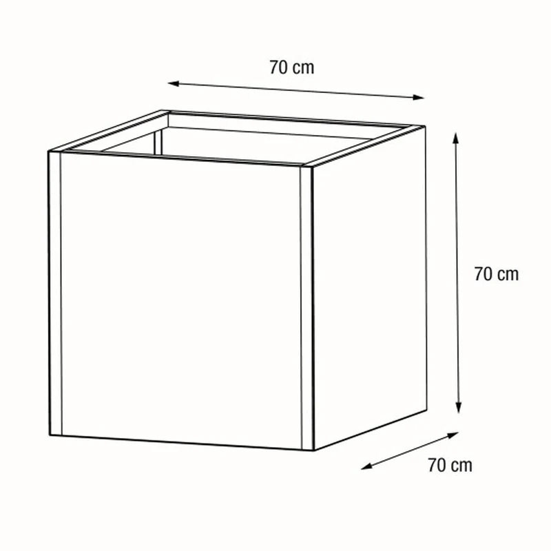 FIORIERA CUBO "PLANTER CUBE 70" IN METALLO 70X70X70CM ANTRACITE
