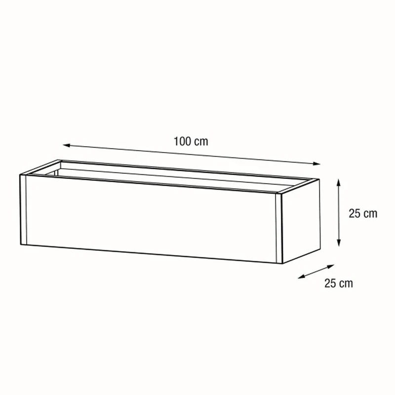 FIORIERA "PLANTER BALCONY" IN METALLO 100X25X25CM ANTRACITE
