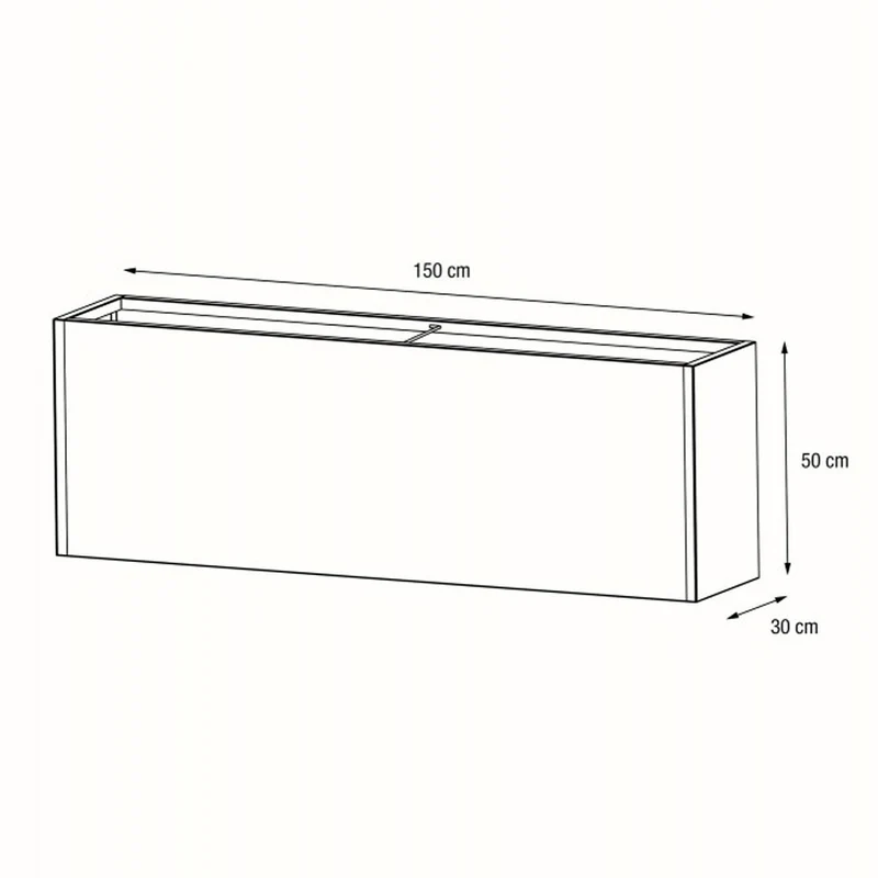 FIORIERA "PLANTER 30" IN METALLO 150X30X50CM ANTRACITE