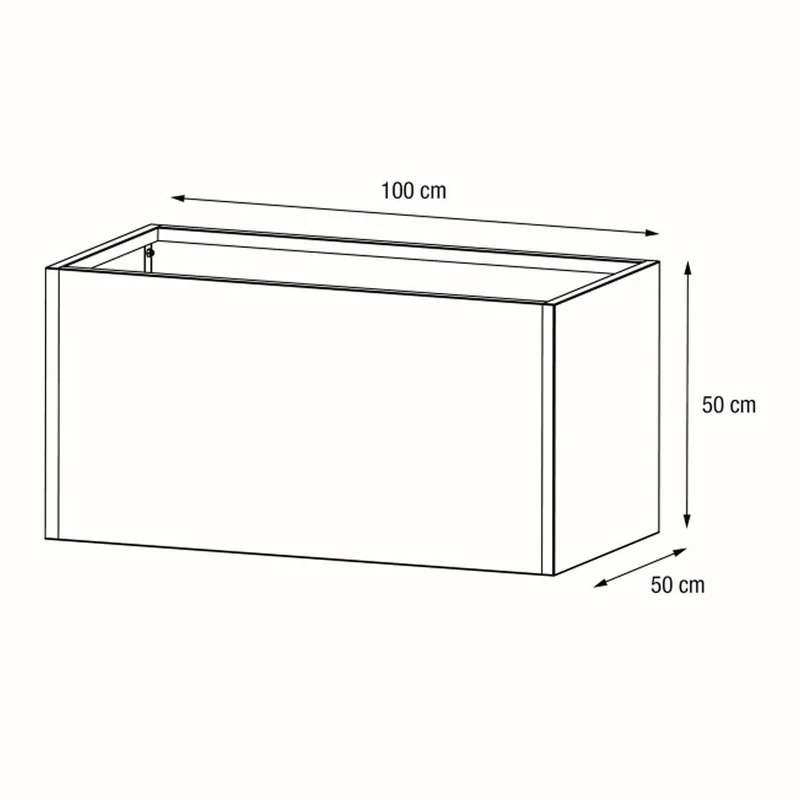 FIORIERA "PLANTER 50" IN METALLO 100X50X50CM BIANCO