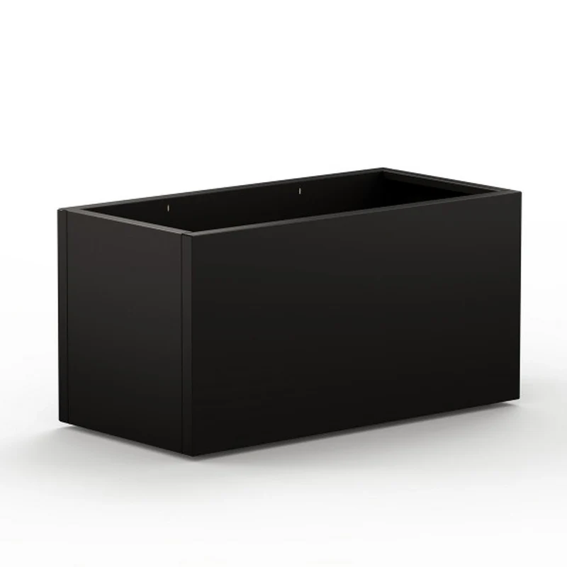 FIORIERA "DECO PLANTER" IN METALLO 100X50X50CM NERO E LEGNO