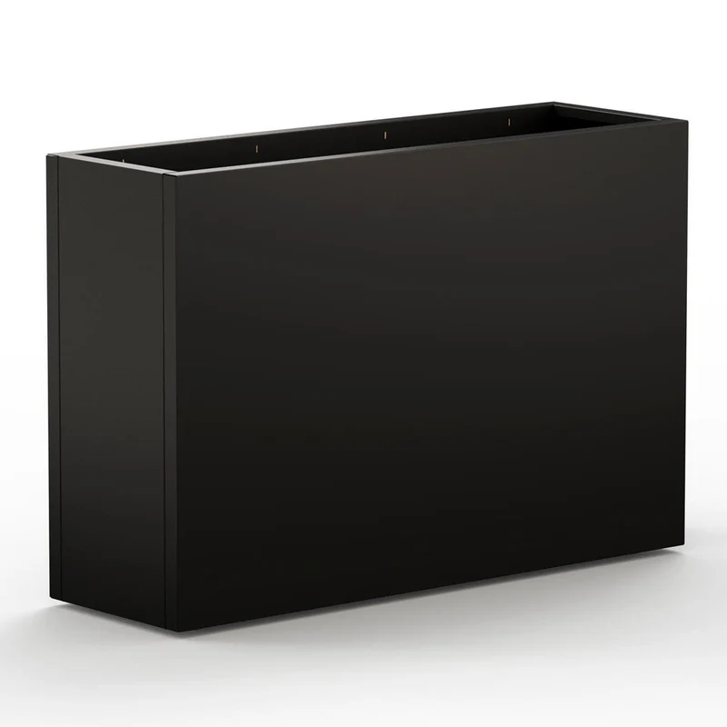 FIORIERA "DECO PLANTER" IN METALLO 120X40X80CM NERO E LEGNO