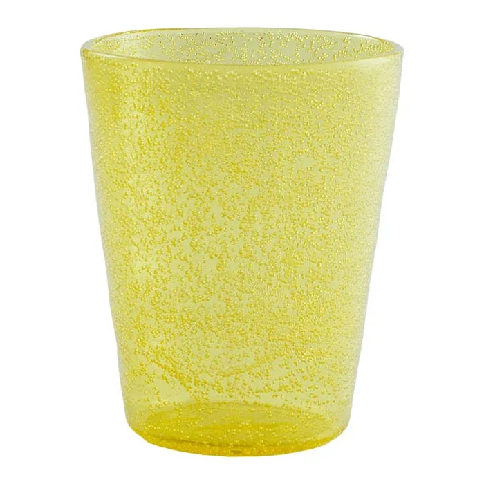 BICCHIERE IN VETRO SOFFIATO GIALLO