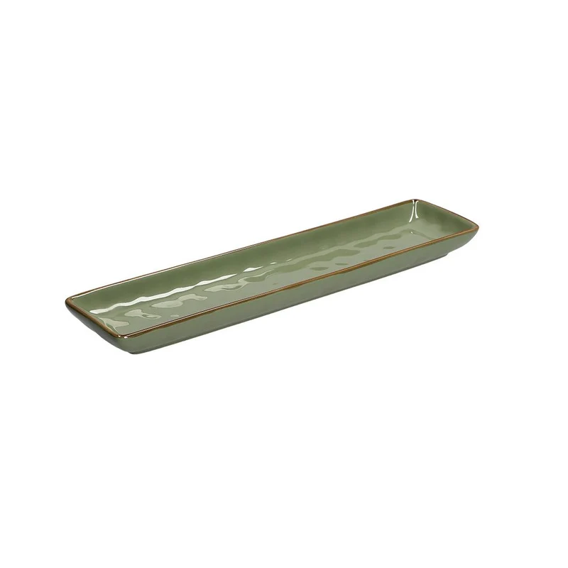 VASSOIO RETTANGOLARE LINEA CONCERTO VERDE OLIVA 32X8 CM