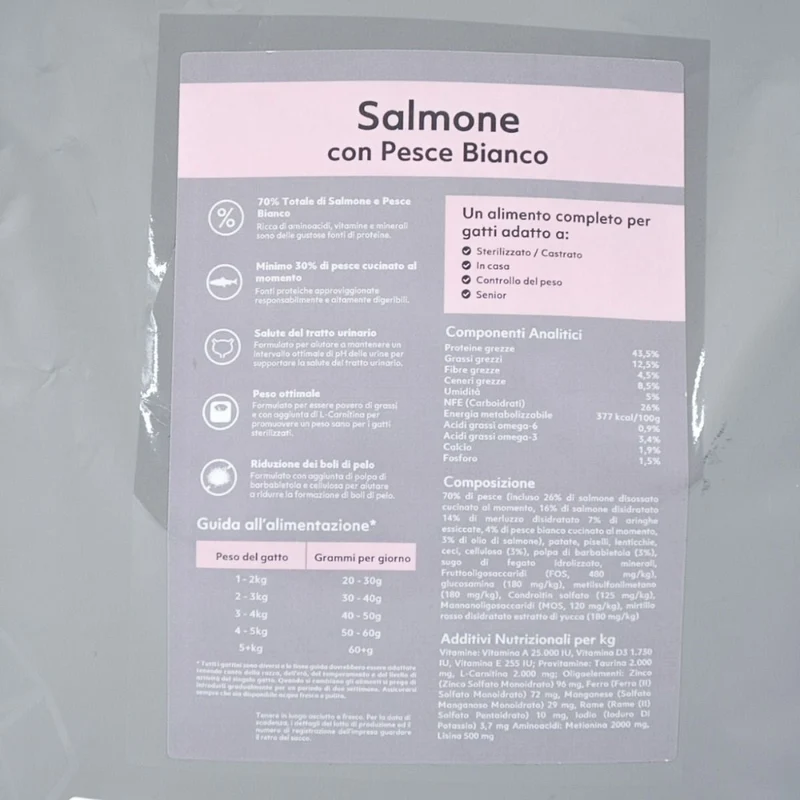CROCCHETTE PERAGA PER GATTO ADULTO STERILIZZATO 5KG SALMONE CON PESCE BIANCO
