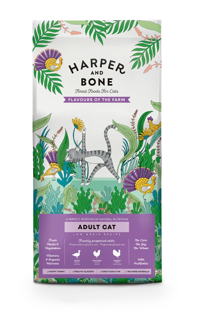 CROCCHETTE PER GATTI HARPER AND BONE CAT ADULT FLAVOURS OF THE FARM 5KG - ANATRA, POLLO E TACCHINO