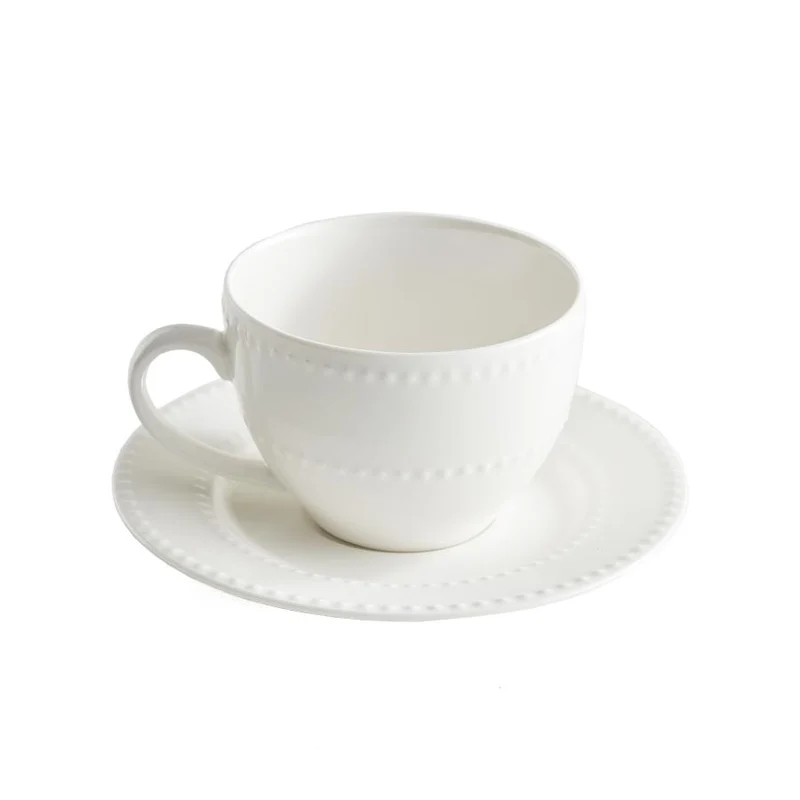 TAZZA DA THE CON PIATTINO "COLLINA" BIANCA